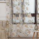 Peony Tulle Curtains for Living Room Floral Window Sheer Curtain (Yellow)