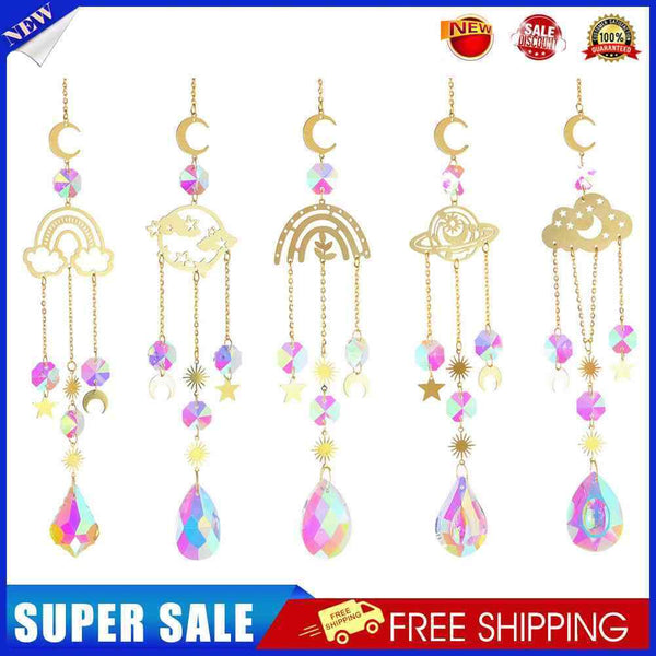 #A 1/5pcs Crystal Wind Chime Hanging Ornament Window Curtains Pendant Jewelry De