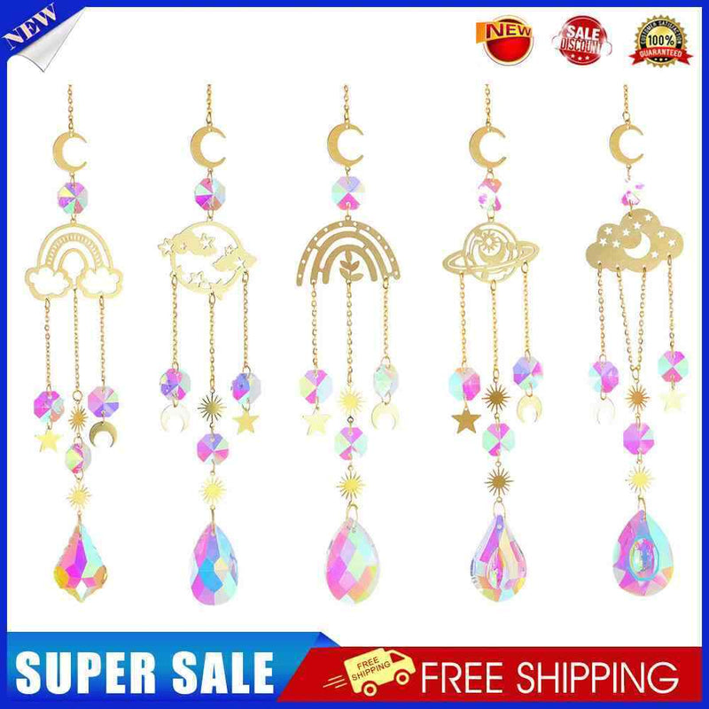 #A 1/5pcs Crystal Wind Chime Hanging Ornament Window Curtains Pendant Jewelry De