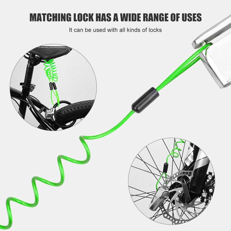 1.2m/4ft Bicycle Motorcycle Disc Lock Reminder Cable Bike Motorbike Accessori