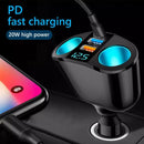 2in1 LED 2 Way Car Cigarette Lighter Socket Splitter Dual USB Charger Adapter