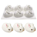6 Grids Easter Rabbit Shape Silicone Mold Baking Soap Tools DIY Making Mold S8W6