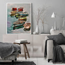 Colorful Boats Oil Painting By Numbers DIY Frameless Art Picture On Canvas