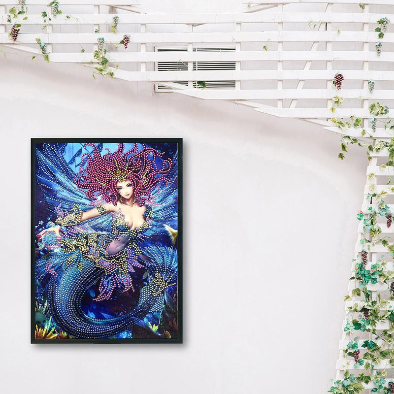 Fish Tail 5D DIY Special Shaped Diamond Painting Cross Stitch Kits Wall Decor
