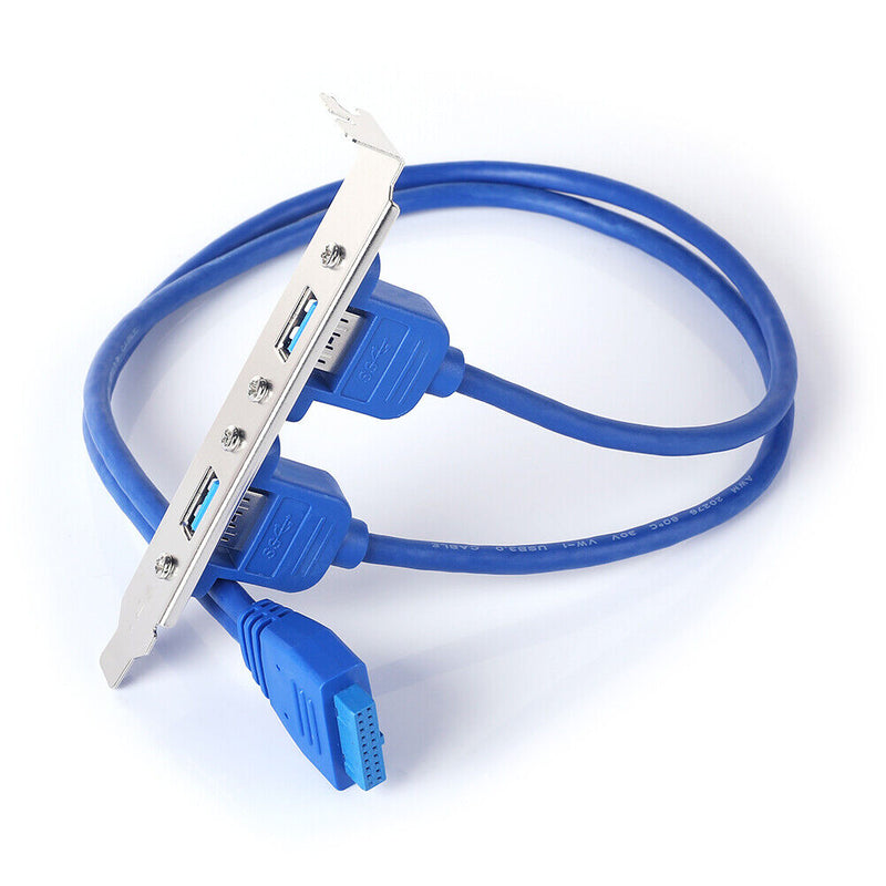 Motherboard USB 3.0 20 Pin to Dual USB3.0 Back Panel Expansion Baffle Cable