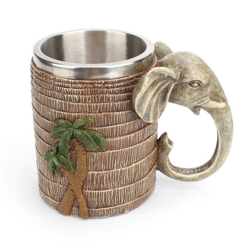 Coconut Tree Elephant Coffee Cup Tropical Rainforest Coffee Mug Creative Decor