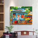 Street Coffee Shop Oil Paint By Numbers DIY Acrylic Painting on Canvas Craft Kit