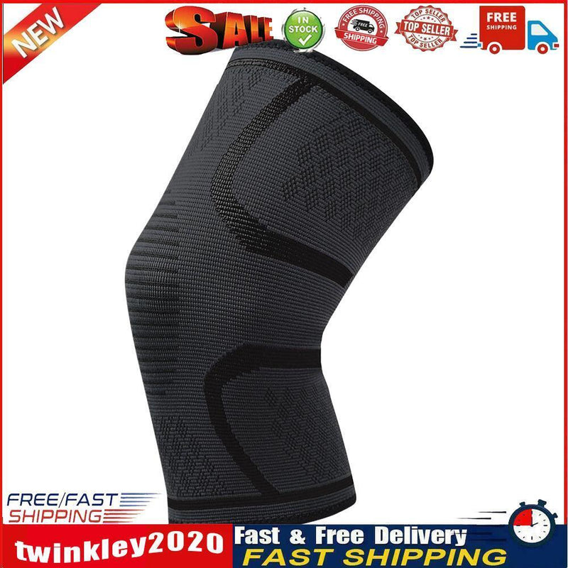 1pc Knitted Sports Compression Knee Protective Strap Knee Pad (Black 2XL) Newly