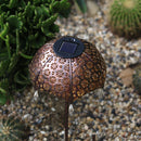 Solar Garden Lights aterproof Plug Umbrella Art Lamp Yard Decor (Bronze) Newly