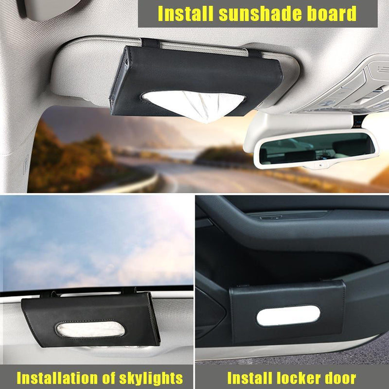 Car Sun Visor Hanging Paper Napkin Storage Box Sun Visor Tissue Cover Universal