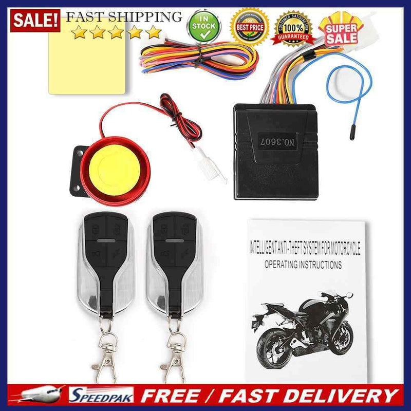 12V Motorcycle Alarm System Scooter Anti-theft Security Alarm System Remote