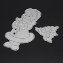 Girl Cat DIY Metal Cutting Dies Stencils Scrapbooking Embossing Craft-16532