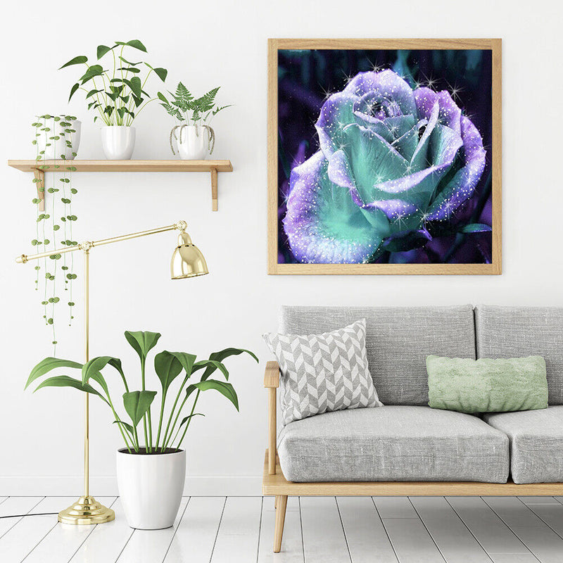 5D DIY Diamond Painting Full Square Drill Shinning Rose Wall Decor Rhinestone