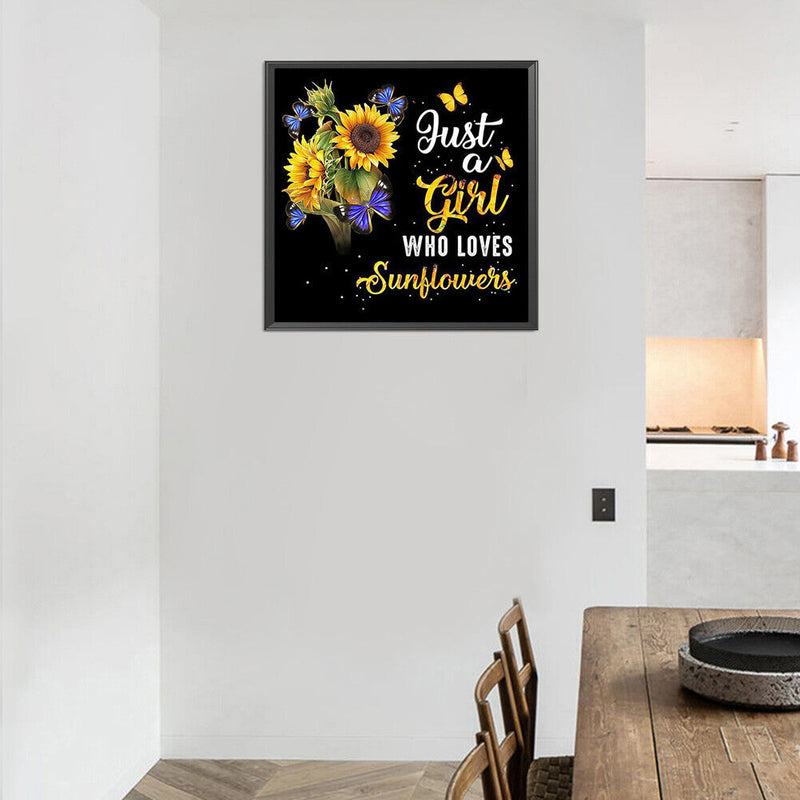 DIY Full Round Drill Diamond Painting Sunflower and English Rhinesto