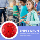6 inch 8 Tune Hand Pan Tank Steel Tongue Drum Percussion Instrument (Red)