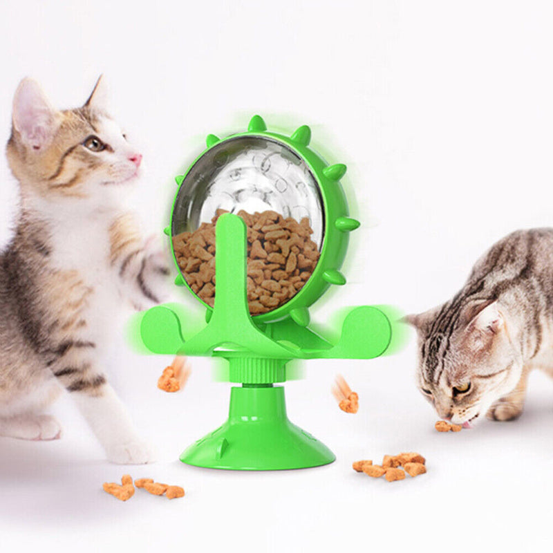Teasing Turntable Interact Pet Cat Teasing Puzzle Play Game Feeding Leakage