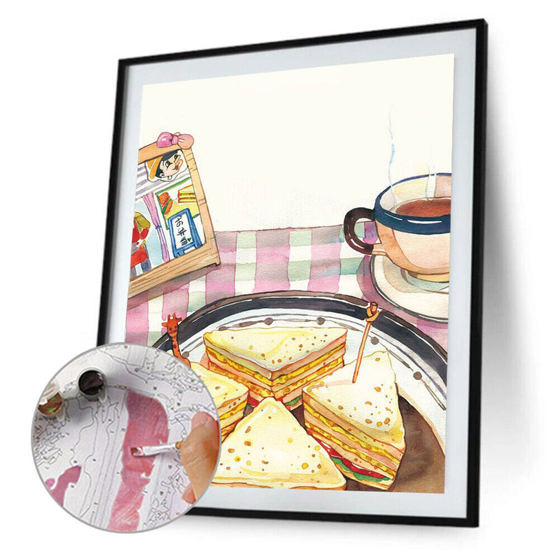 Acrylic Oil Painting By Numbers Cartoon Snacks Digital Picture Home Wall Decor