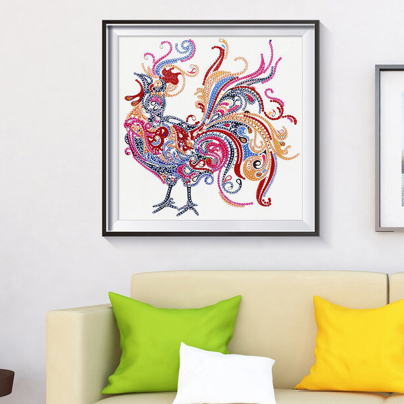 5D DIY Special Shaped Diamond Painting Rooster Embroidery Mosaic Craft Kit Newly