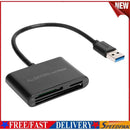 3 in 1 Universal Memory Card+TF Card+CF Card High-Speed USB3.0 Card Reader