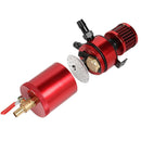 2-Port Aluminum Alloy Oil Catch Can with Breather Filter+Drain Valve (Red) Newly
