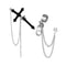 European Style Cross Earrings Punk Long Chain Stud Earrings Zipper Dangle Drop