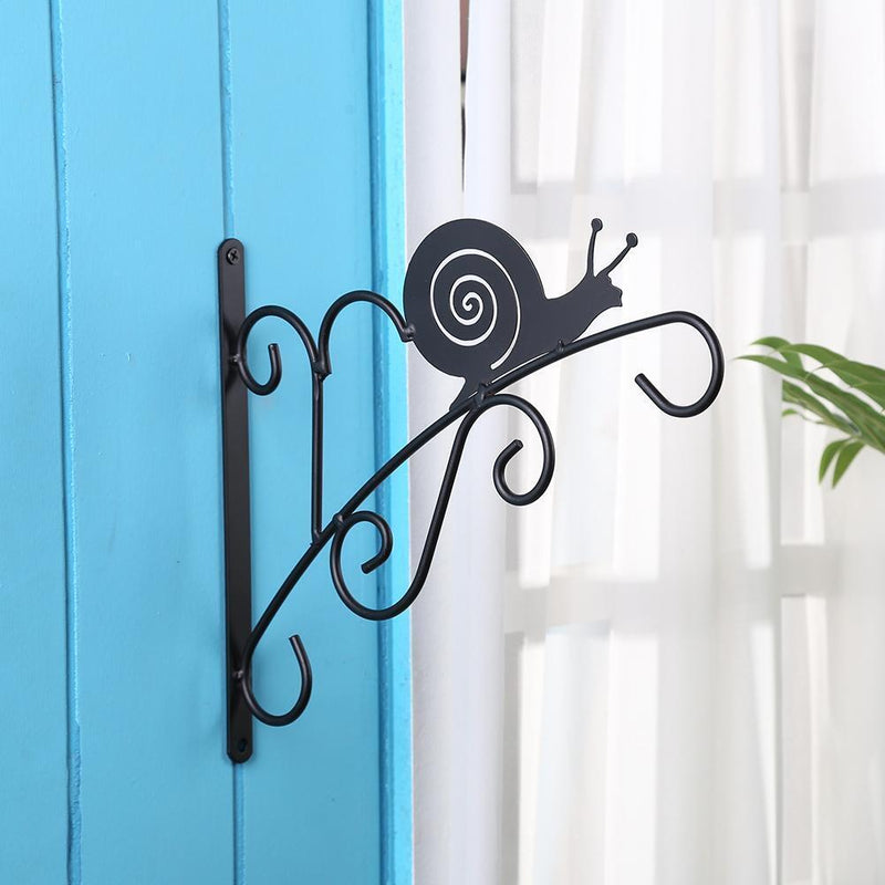 Wrought Iron Hanging Flower Pot Basket Decorative Hanger Brackets (Snail)