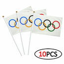Fade Resistant Desk Decor Held Flags Five Ring Pattern Olympics Style Hand Flag