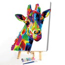 Frameless DIY Hand Painted Color Giraffe Painting By Numbers Picture Wall Decor