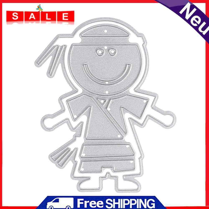 Snowvirtuos Cartoon Boy Metal Cutting Tools Stencil DIY Scrapbook Paper Cart