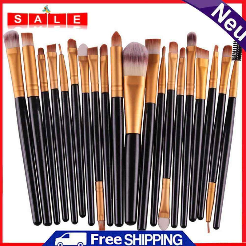 20pcs Pro Makeup Set Powder Foundation Eyeshadow Eyeliner Lip Cosmetic Brush