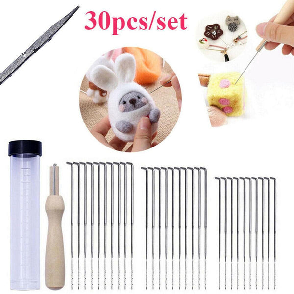 Felting Needles Set with Handle Wool Felt Tool Felting Beginner Kit Mixed DIY~