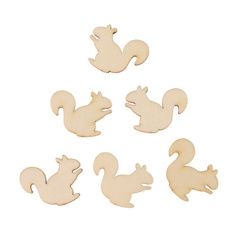 Decoration Mixed Wooden Craft Scrapbooking Squirrel Leaves Shape Mushroom