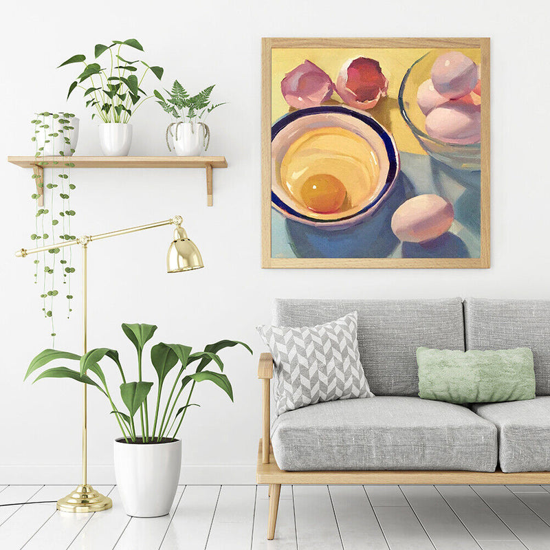Eggs in Bowl Kit Colouring Oil Canvas Pictures DIY Hand Painted Paint By Numbers