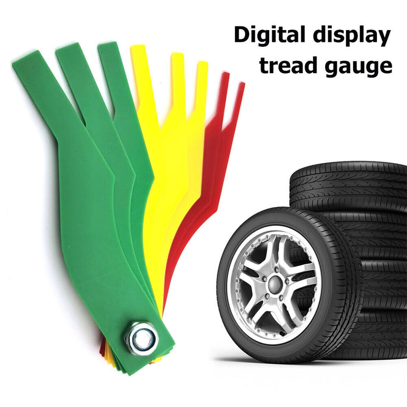 Car Tire Depth Gauge Meter with Tire Pattern Pen Friction Disc Ruler