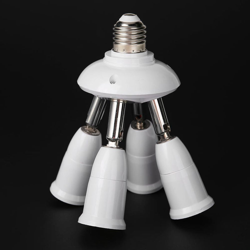 Adjustable E27 Splitter 4 Heads Lamp Base Adapter LED Bulb Holder Socket Newly