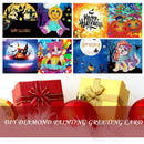 4pcs 5D DIY Diamond Painting Special-shaped Birthday Festival Hallween Kids Card