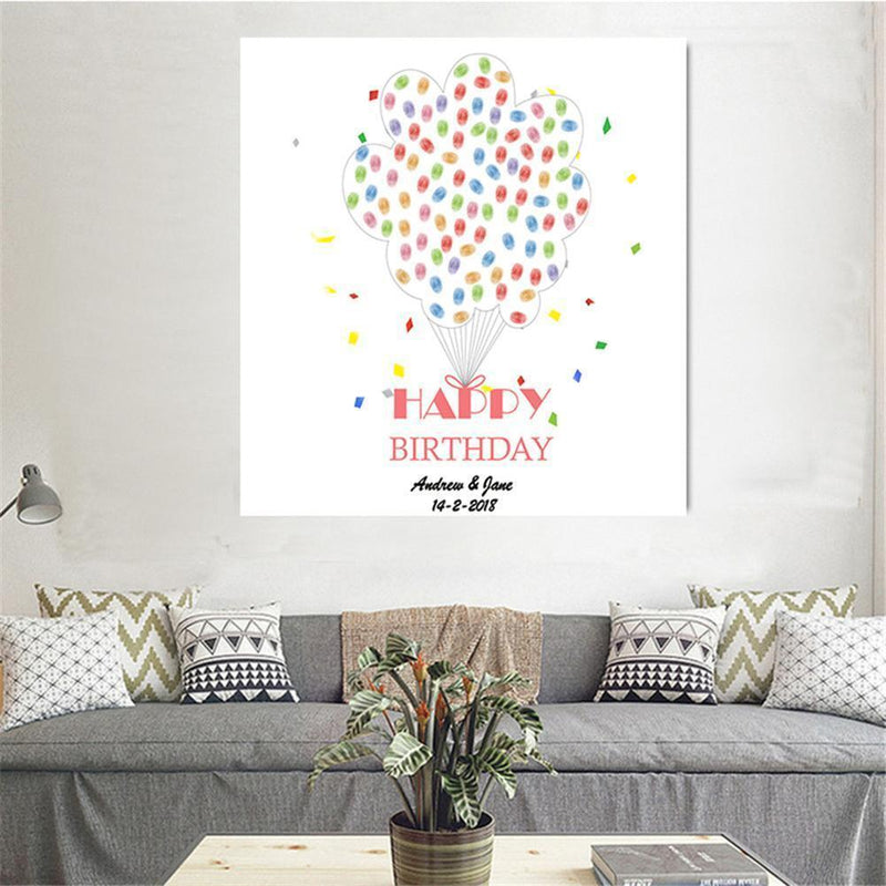 DIY Guest Signature Sign-in Canvas Fingerprint Painting for Wedding (4)