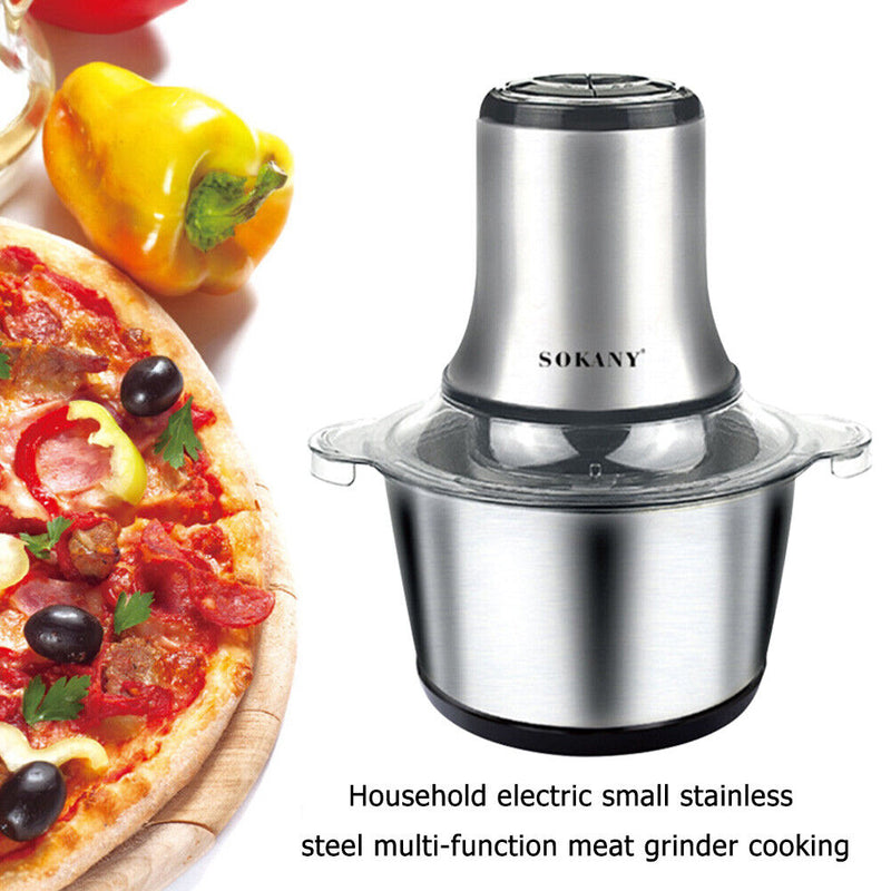 800W Stainless Steel Electric Chopper Meat Grinder Mincer Food Processor EU