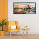 Windmill Oil Paint By Numbers Canvas Picture DIY Home Decoration Gift No Frame
