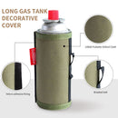 Long Gas Canister Cover Outdoor Camp Fuel Cylinder Tank Case (Army Green) Newly