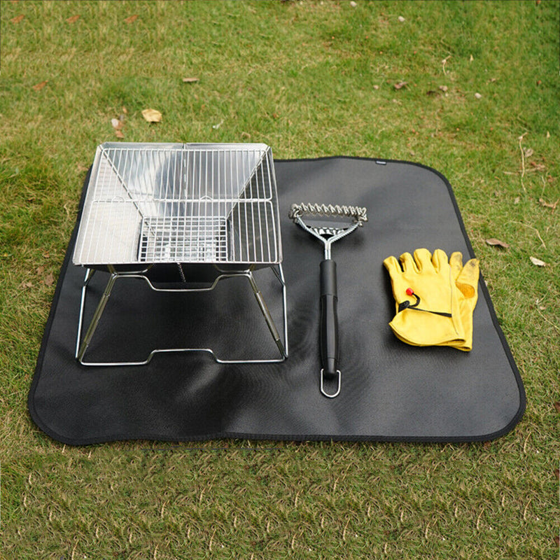 Camping Barbecue Fireproof Mat Grill Silicone Splatter Mat (350x340mm) Newly