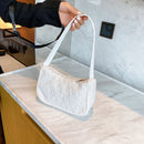 Fashion Woolen Handbag Underarm Bag Tote Solid Shoulder Travel Shopping Clutches