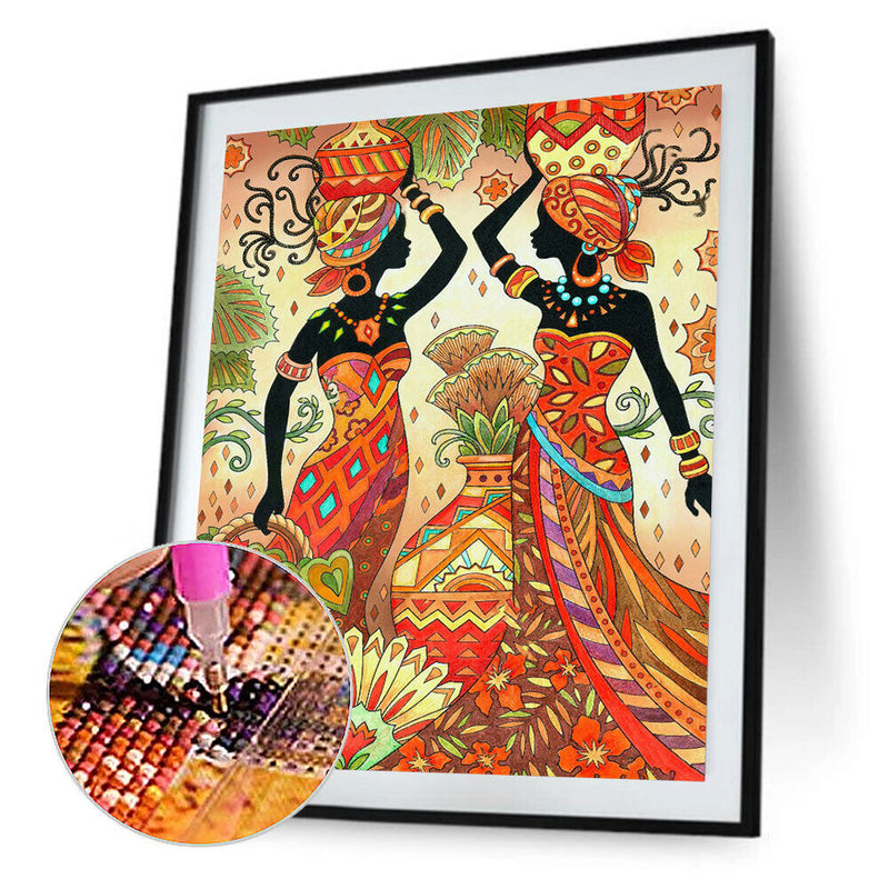 5D DIY Diamond Painting Kits Full Round Drill African National Art Mosaic Crafts