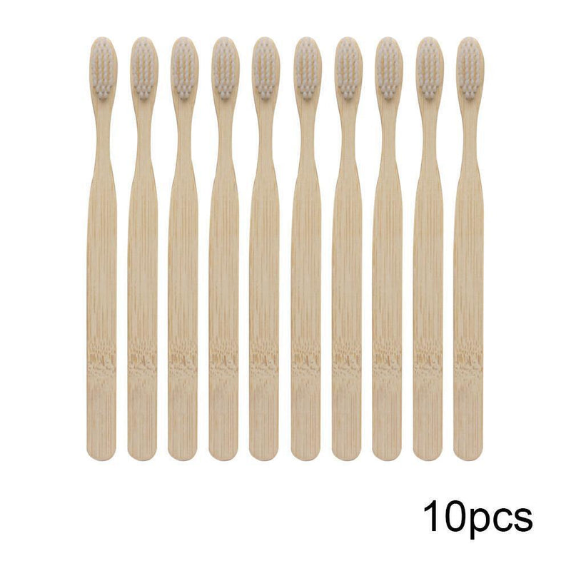 10pcs Environmental Soft Head Bamboo Oral Care Teeth Eco Toothbrush(White) Newly