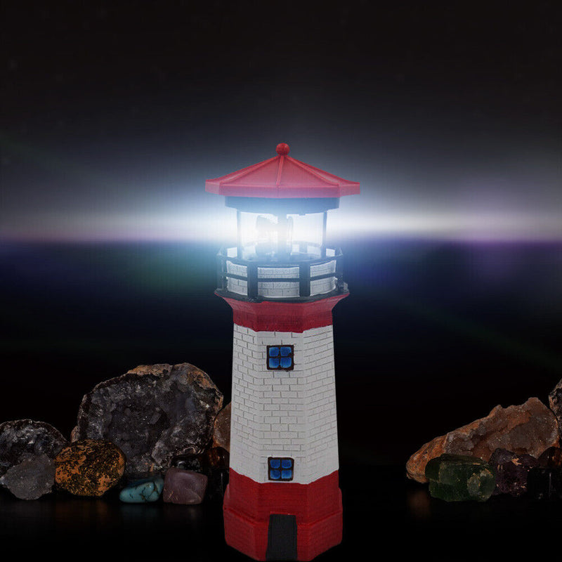 Lighthouse Solar LED Light Garden Outdoor Smart Sensor Rotating Lamp (Red) Newly
