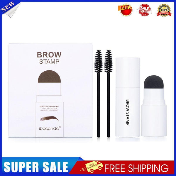 Waterproof Eyebrow Powder Stamp Brow Stencils Lasting Kit (Ash Brown)
