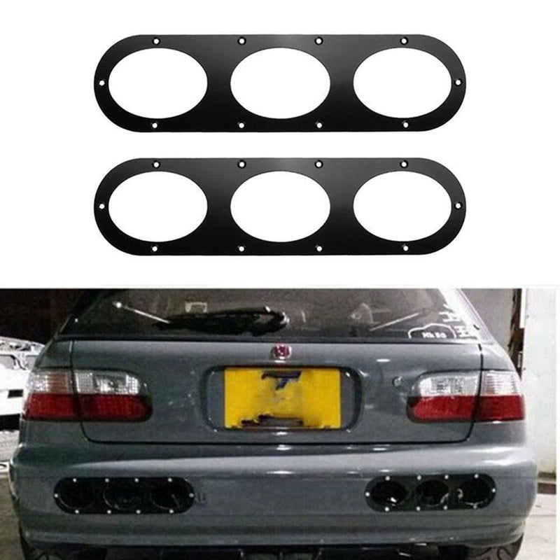 VODOOL 2ST Universal Car Rear Bumper Air Turnoff Diffuser Panels Alum