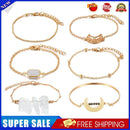 6pcs Retro Shell Flower Bracelet Slice Bangles Women Jewelry Gift (Style 8)