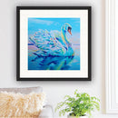 5D DIY Full Drill Round Shape Swan Rhinestone Diamond Drawing Home Decoration