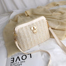 Summer Beach Straw Messenger Bags Shell Women Woven Shoulder Purse Handbags